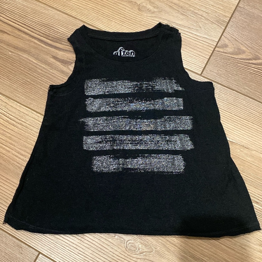 Afton street black silver tank top shirt size 18M